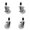 Service Caster 4'' Nylon Wheel Swivel 1-3/8'' Expanding Stem Caster Set 2 Brakes, 4PK SCC-EX20S414-NYS-2-TLB-2-138 - alternate 1